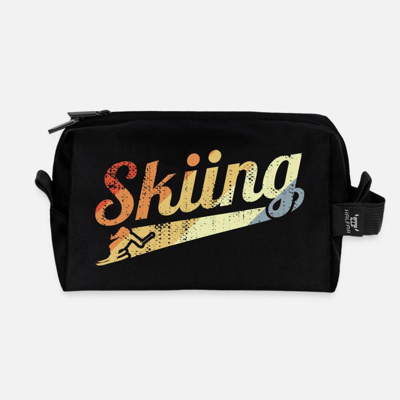 Skifahren - Recycelte Kulturtasche - Schwarz