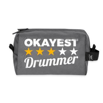 Okayest Drummer - Recycled Toiletry Zip Bag - anthracite - Front