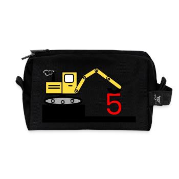 Excavator - Recycled Toiletry Zip Bag - black - Front