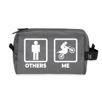 Motocross Stick Figures - Recycled Toiletry Zip Bag - anthracite - Front