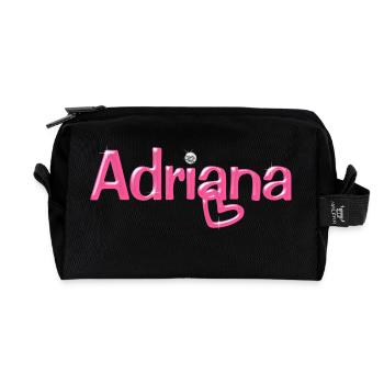 Adriana Name Balloon Police - Trousse de toilette en tissu recyclé - noir - Devant