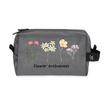 flower enthusiast - Recycelte Kulturtasche - Anthrazit - Vorne