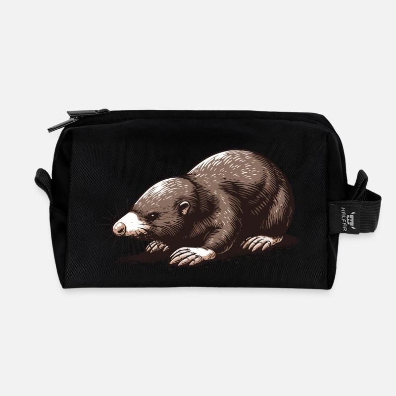 Maulwurf - Recycelte Kulturtasche - Schwarz