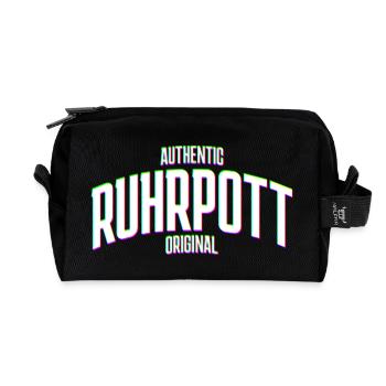 Région de la Ruhr Ruhrpott Effet Glitch original - Trousse de toilette en tissu recyclé - noir - Devant