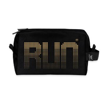 RUN Gold - Lauf im stylischen Laufdesign - Recycelte Kulturtasche - Schwarz - Vorne
