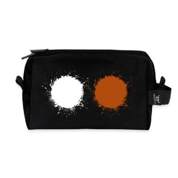 Weiß Braun - Recycelte Kulturtasche - Schwarz - Vorne