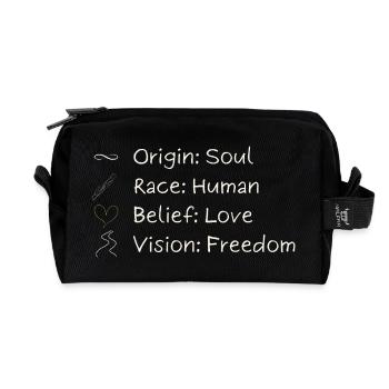 Une seule vision. Une liberté. Une seule humanité. - Trousse de toilette en tissu recyclé - noir - Devant