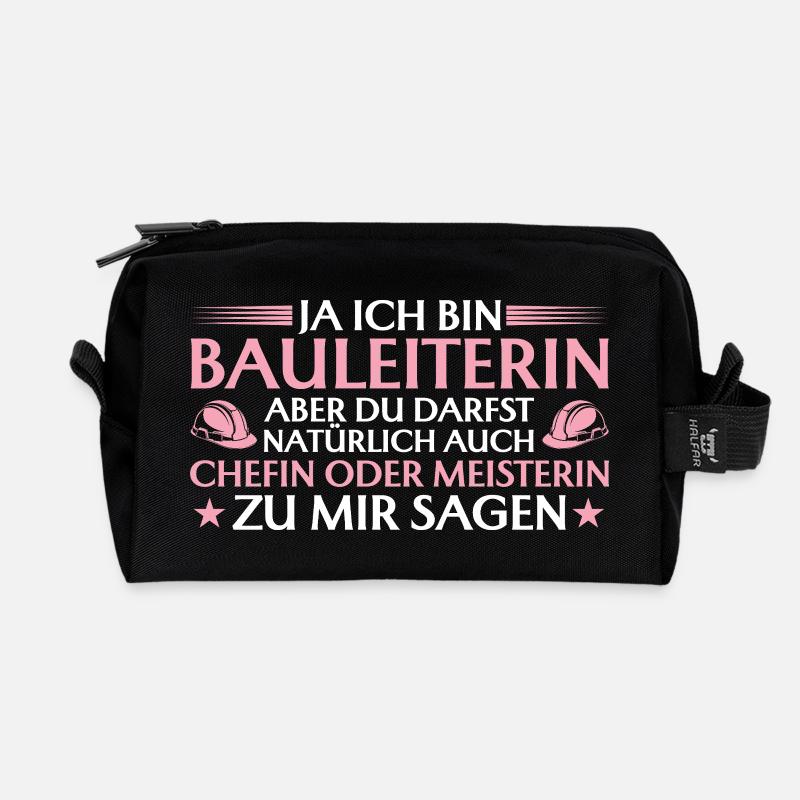Bauleiterin Chefin oder Meisterin - Bauherrin - Recycelte Kulturtasche - Schwarz