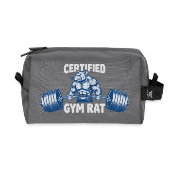 Muscular Gym Rat – Graphics for Fitness Fans - Recycled Toiletry Zip Bag - anthracite - Front