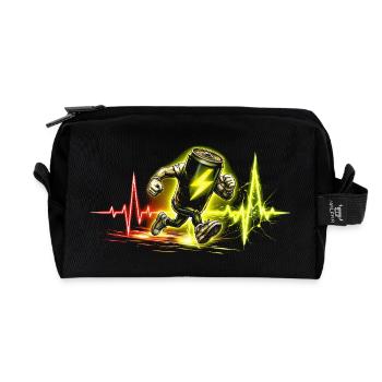 Energy Drink Caffeine Taurine - Recycled Toiletry Zip Bag - black - Front
