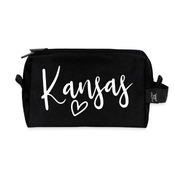 Les Femmes du Cœur du Kansas Aiment Kansas - Trousse de toilette en tissu recyclé - noir - Devant