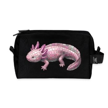 Axolotl Mosaik - Kunst für Molch-Fans - Recycelte Kulturtasche - Schwarz - Vorne