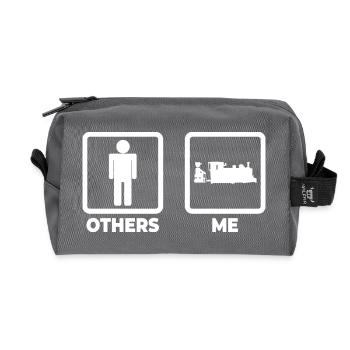 Railroad Stick Figure - Recycled Toiletry Zip Bag - anthracite - Front