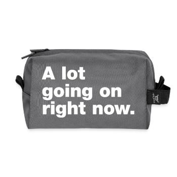A lot going on right now - Recycled Toiletry Zip Bag - anthracite - Front