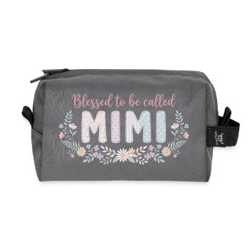 Mimi Oma Blumen Geschenk Süße Oma - Recycelte Kulturtasche - Anthrazit - Vorne