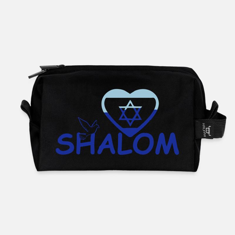 Shalom Geschenk - Recycelte Kulturtasche - Schwarz