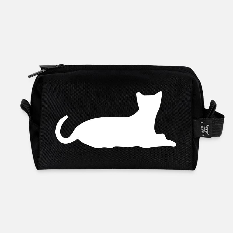 Katze Katze Katze Katze Katze Katze - Recycelte Kulturtasche - Schwarz