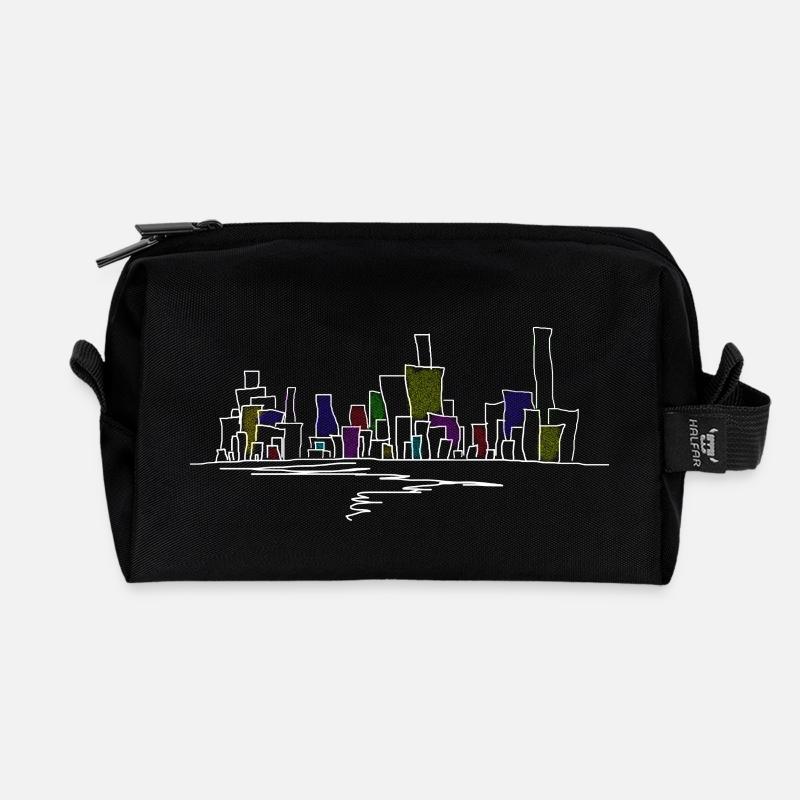 skyline - Trousse de toilette en tissu recyclé - noir