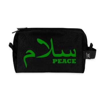 peace - Recycled Toiletry Zip Bag - black - Front