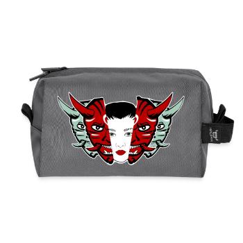 Japanische Masken Oni - Recycelte Kulturtasche - Anthrazit - Vorne