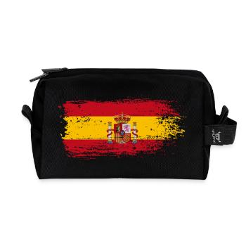 Wappen der spanischen Flagge Splash - Recycelte Kulturtasche - Schwarz - Vorne