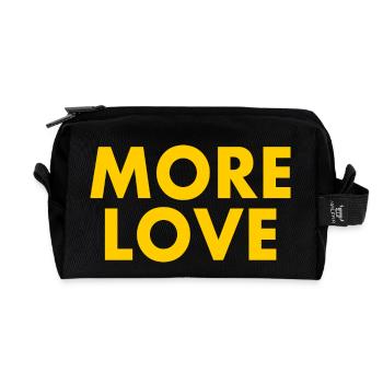More love - Recycled Toiletry Zip Bag - black - Front