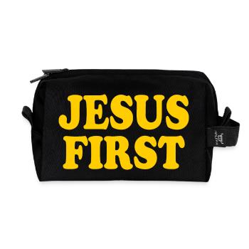Jesus first - Trousse de toilette en tissu recyclé - noir - Devant