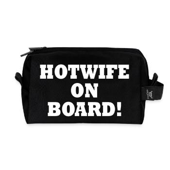Hotwife on board - Recycled Toiletry Zip Bag - black - Front