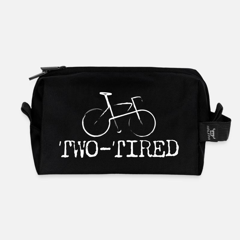 two tired bike fun gift idea bicycle - Recycelte Kulturtasche - Schwarz