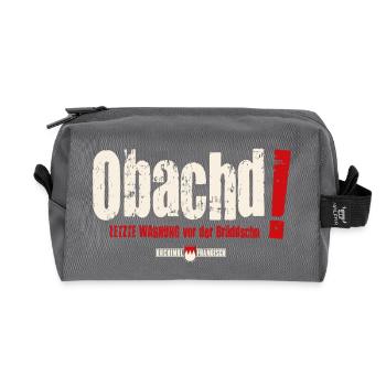 Obachd! Letzte Warnung vor der Bräddschn - Recycelte Kulturtasche - Anthrazit - Vorne