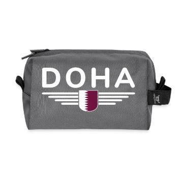 Doha Design – Stilvoll und Einzigartig - Recycelte Kulturtasche - Anthrazit - Vorne