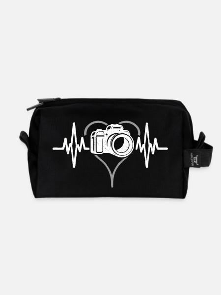 Herzschlag Fotograf Kamera Fotografie Herzschlag - Recycelte Kulturtasche - Schwarz