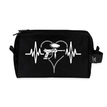 Herzschlag Paintball Spieler Team - Recycelte Kulturtasche - Schwarz - Vorne