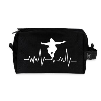Parkour Heartbeat - Design urbain dynamique - Trousse de toilette en tissu recyclé - noir - Devant
