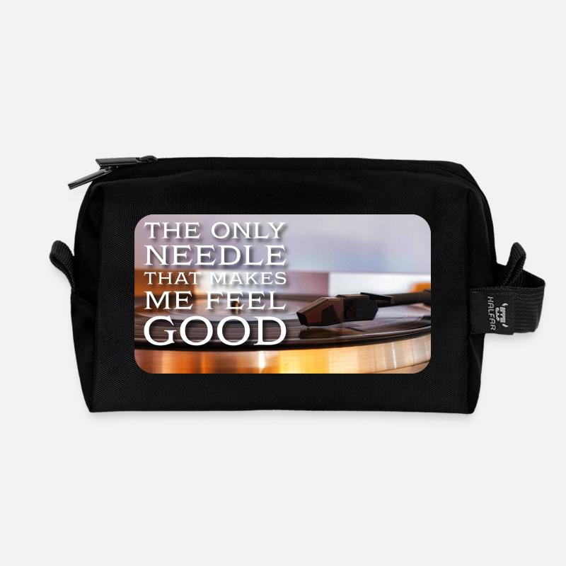 The only needle that makes me feel good - Recycelte Kulturtasche - Schwarz
