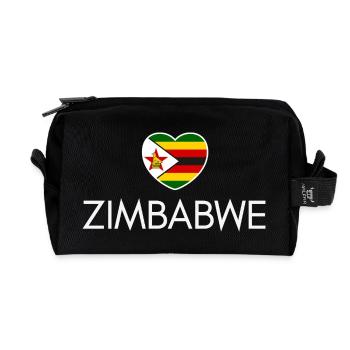J’aime le Zimbabwe, c’est le cœur du Zimbabwe - Trousse de toilette en tissu recyclé - noir - Devant