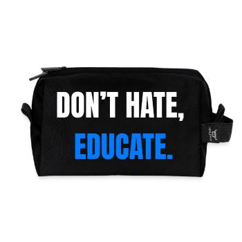 Don't Hate Educate – Statement - Recycelte Kulturtasche - Schwarz - Vorne