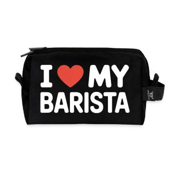 J’adore mon barista amateur de café Fan de barista - Trousse de toilette en tissu recyclé - noir - Devant