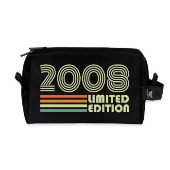 Jahrgang 2008 Retro 2008 Geburtstagsgeschenk - Recycelte Kulturtasche - Schwarz - Vorne