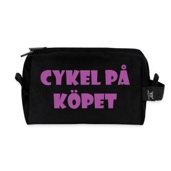 Bicycle in the Bargain – Text Design - Recycled Toiletry Zip Bag - black - Front