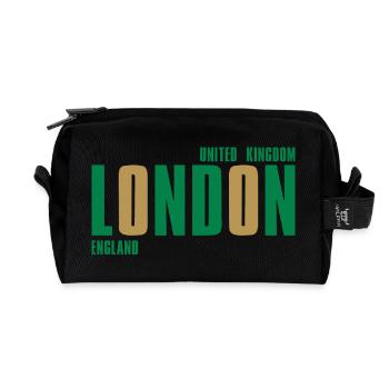 London – England Lyric Design - Recycelte Kulturtasche - Schwarz - Vorne