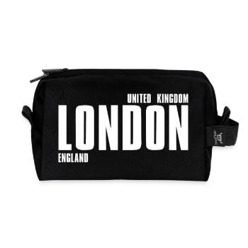 London Typographic Emblem - Recycled Toiletry Zip Bag - black - Front