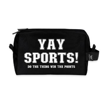 Yay Sports – Ahnungsloser Sportfan (Frauen) - Recycelte Kulturtasche - Schwarz - Vorne
