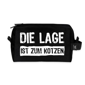 The location sucks - Recycled Toiletry Zip Bag - black - Front