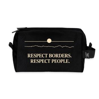Groenland - Respecter les frontières Respecter les gens - Trousse de toilette en tissu recyclé - noir - Devant
