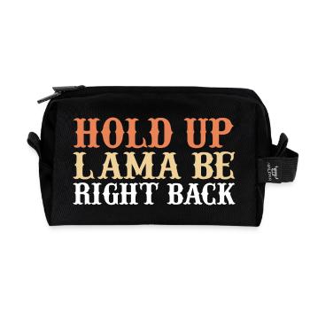 Attends, lama reviens tout de suite. - Trousse de toilette en tissu recyclé - noir - Devant