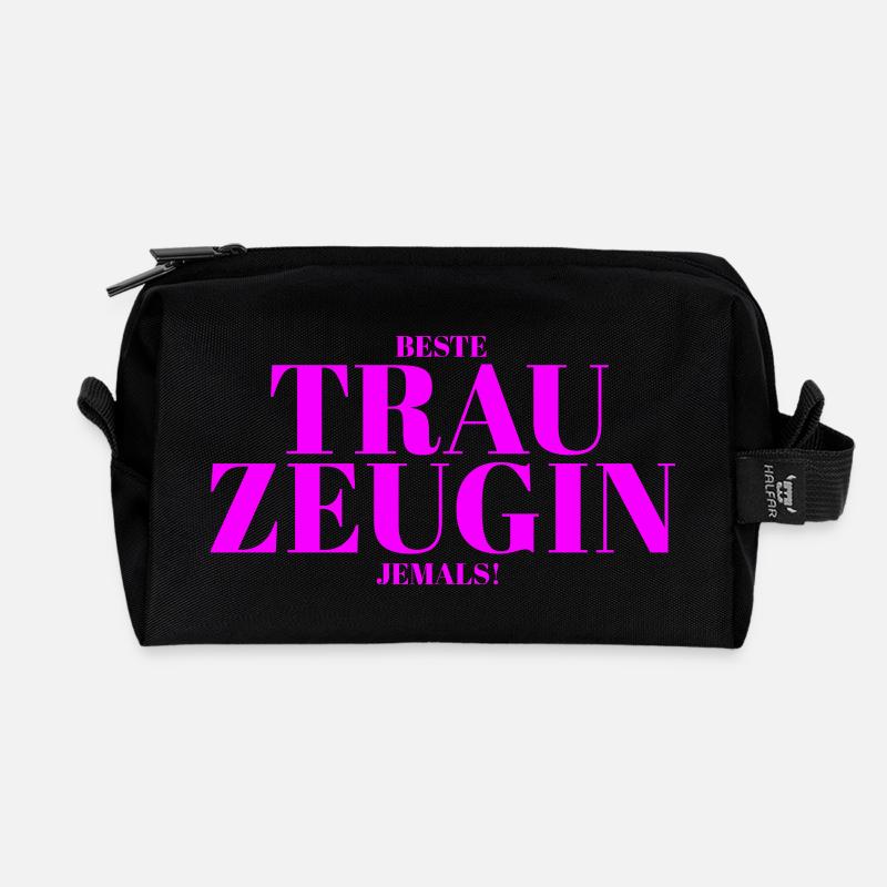 Beste Trauzeugin jemals – Geschenk Hochzeit JGA - Recycelte Kulturtasche - Schwarz