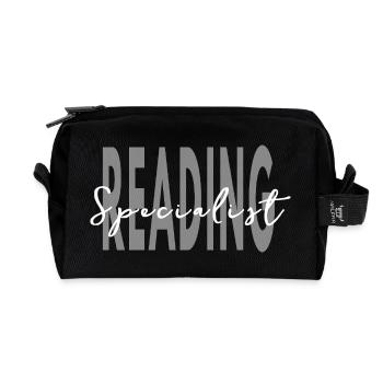 Reading Specialist Literacy Teacher Appreciation - Recycled Toiletry Zip Bag - black - Front