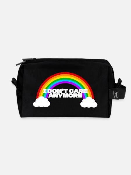 I don't care anymore - Recycled Toiletry Zip Bag - black