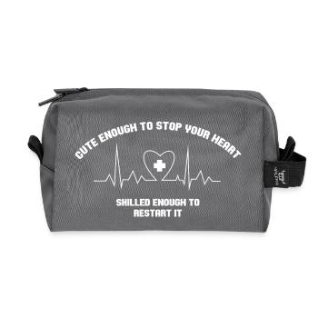 Cute Enough to stop your heart - Recycelte Kulturtasche - Anthrazit - Vorne